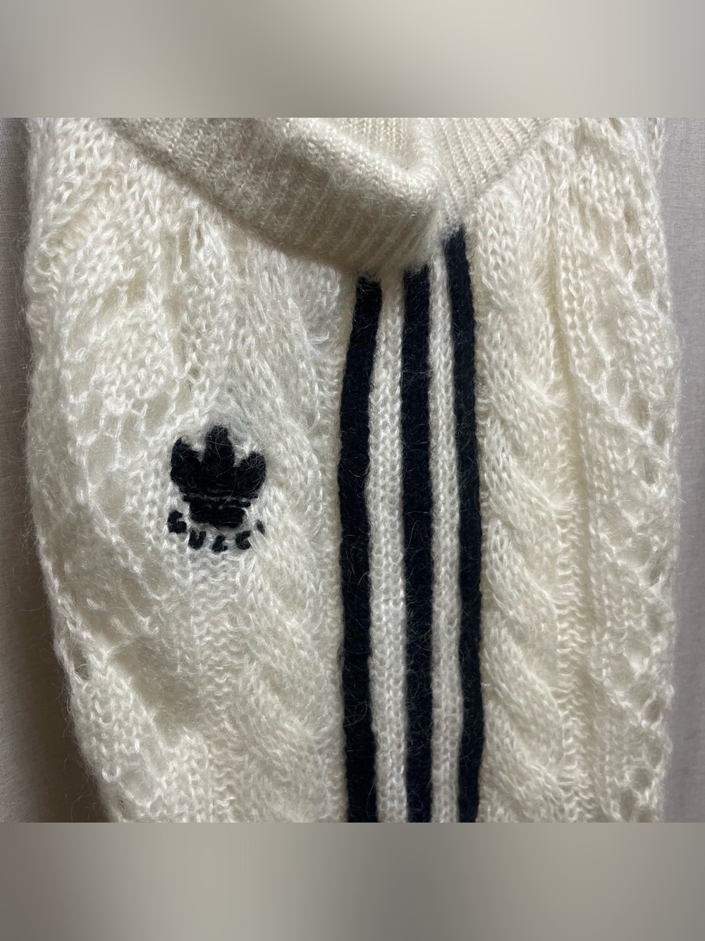 $2150 Gucci X Adidas Wool Mohair Knit Jogger w Removable Silk Shorts, Medium - Picture 6 of 15
